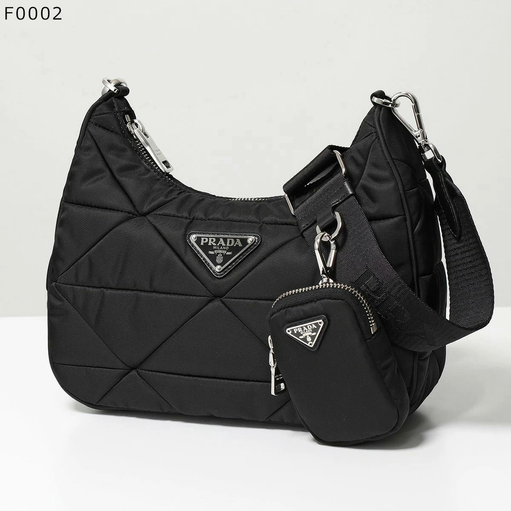 Prada Shoulder Bag RDJN V Padded Re Quilted Triangle Hobo